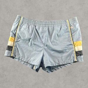 Vintage Jantzen Swim Trunks Mens 36 Light Blue Colorblock Side Stripe USA 70s